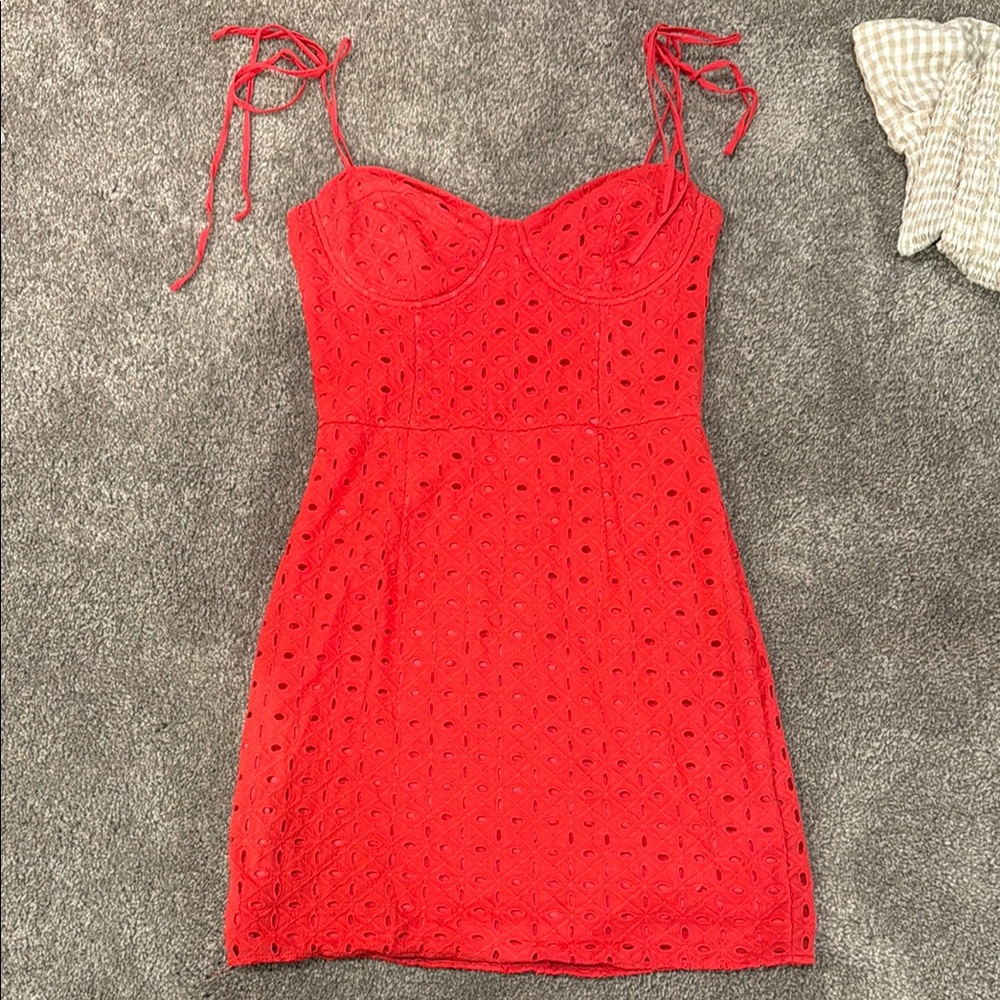 Red Sleeveless Sweetheart Mini Sundress